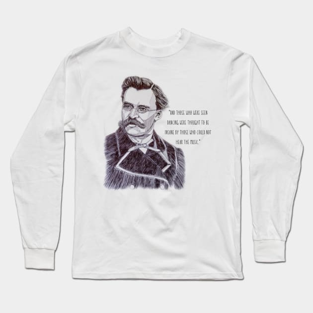 Friedrich Nietzsche quote about perspective Long Sleeve T-Shirt by Stoiceveryday